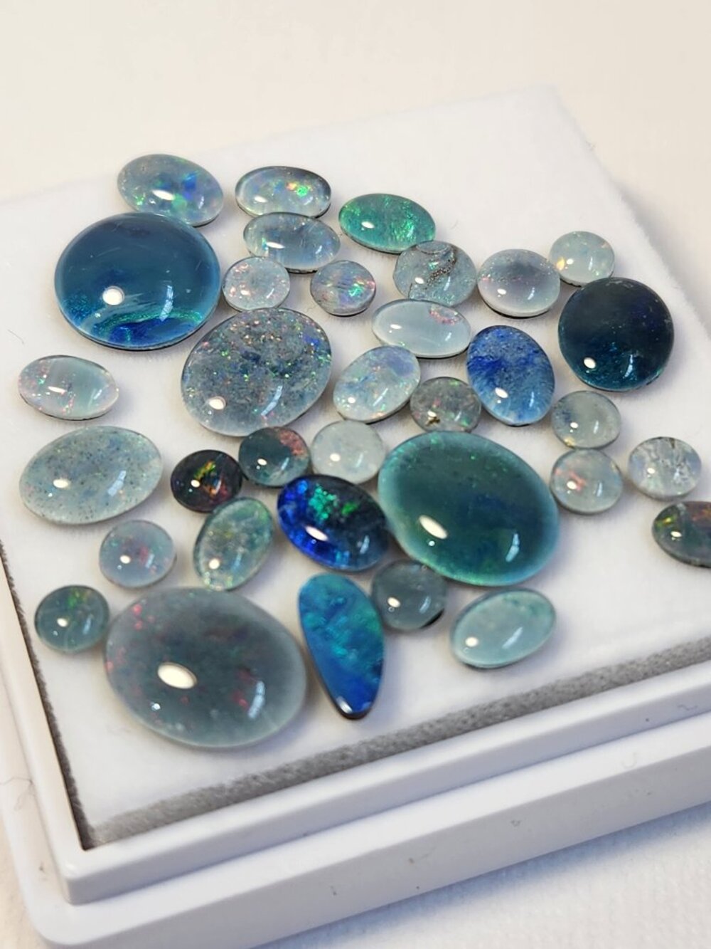 NIB Natural Australian Opal Triplet & Doublet Cabochon Parcel 21.05 CTW Quality